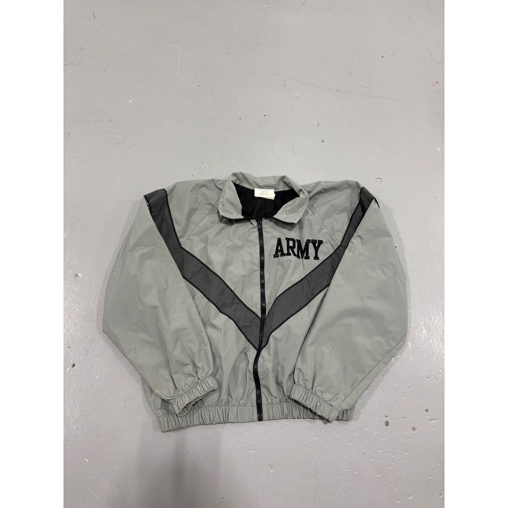 US Army IPFU Training Jacket Mens Small Short Grey Nylon Windbreaker IPFU Jacket